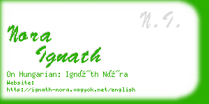 nora ignath business card